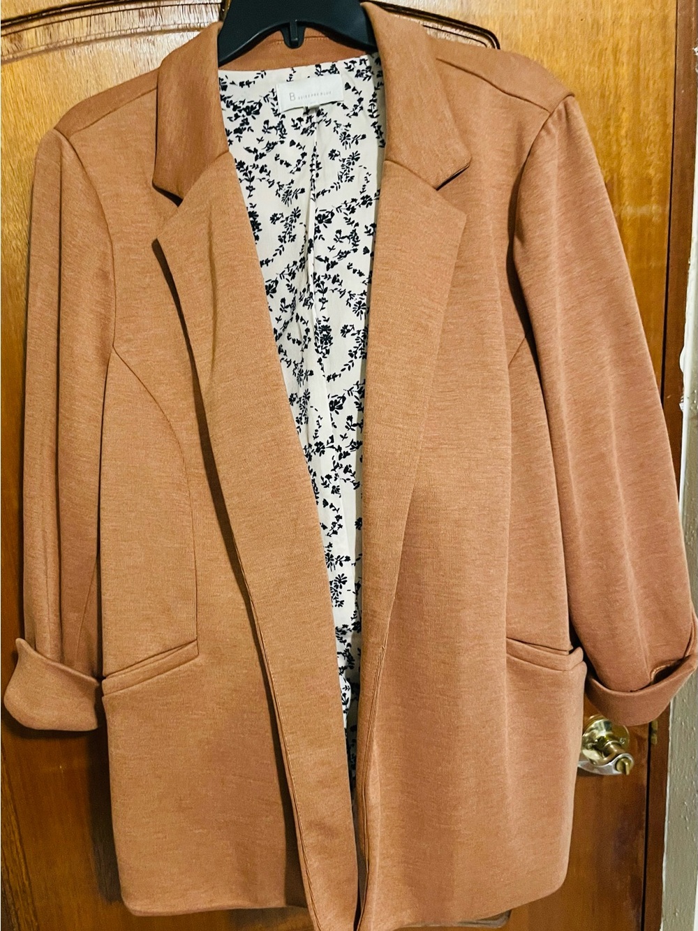 Skies Are Blue Rust-Tone Open Front Blazer